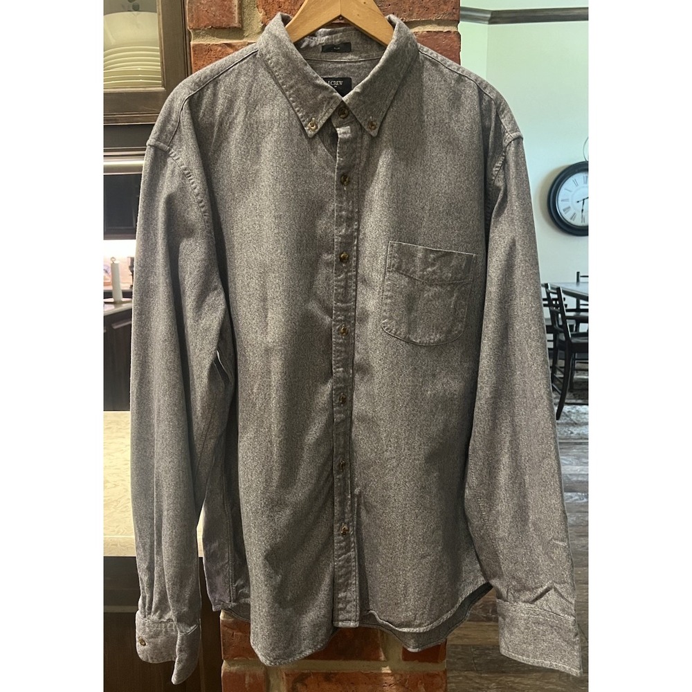 J Crew Mens XL Jaspe slim long sleeve button down Cotton Blue Gray